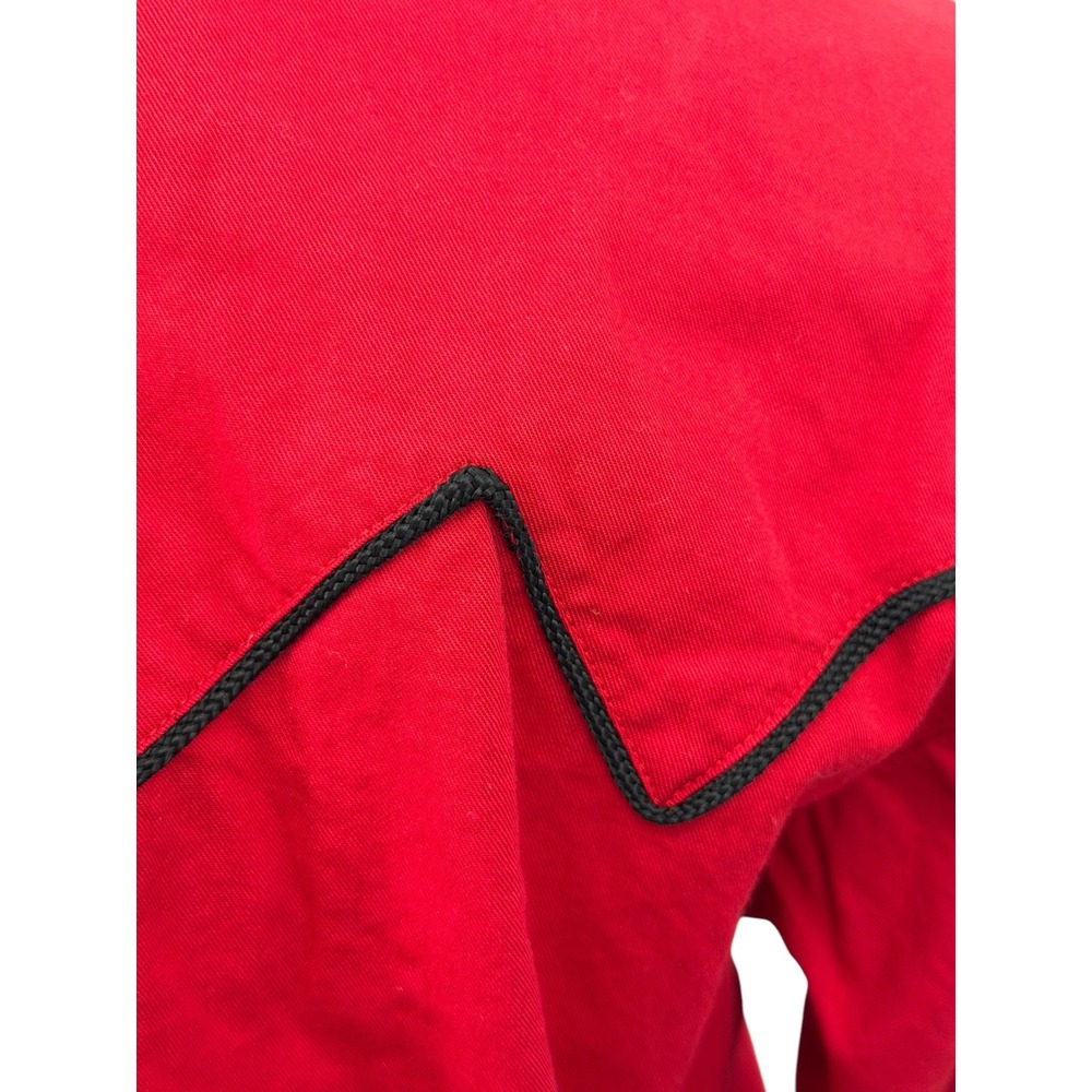 Panhandle Slim Western Shirt Women SZ L Red Floral Embroidery Pearl Snap Rodeo - Picture 10 of 12